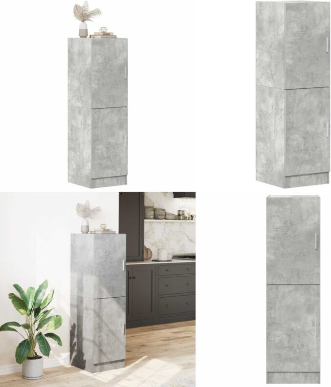 Küchenschrank Betongrau 38x41,5x131,5 cm Holzwerkstoff - Vidaxl