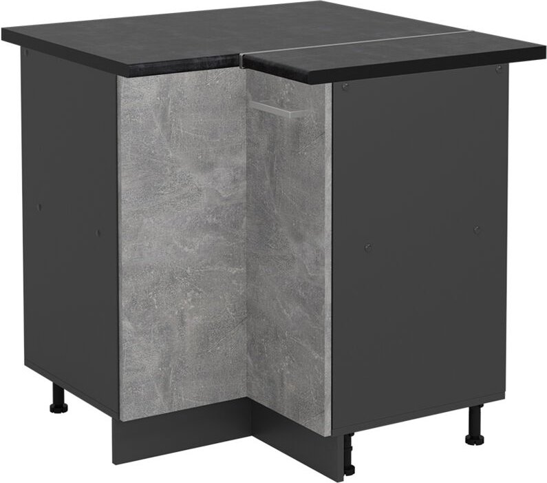 Vicco - Eckunterschrank R-Line, Beton, 75.6 cm , ap Anthrazit