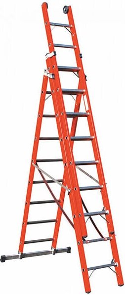 Echelle Direct - Elektrikerleiter 7+8+8 Sprossen - Erreichbare Höhe 5.21m - SCAV047/07