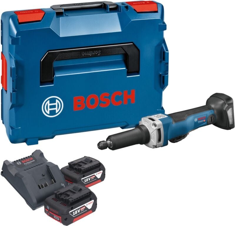Bosch GGS 18V-23 PLC Professional Akku Geradschleifer 18 V Brushless + 2x Akku 5,0 Ah + Ladegerät + L-Boxx
