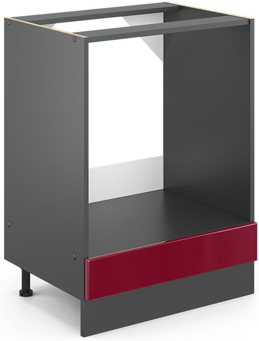 Vicco - Herdumbauschrank R-Line, Bordeaux Hochglanz, 60 cm ohne Arbeitsplatte