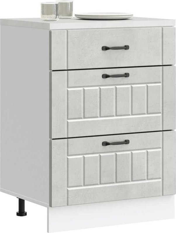 vidaXL Küchen-Unterschrank Lucca Betongrau Holzwerkstoff