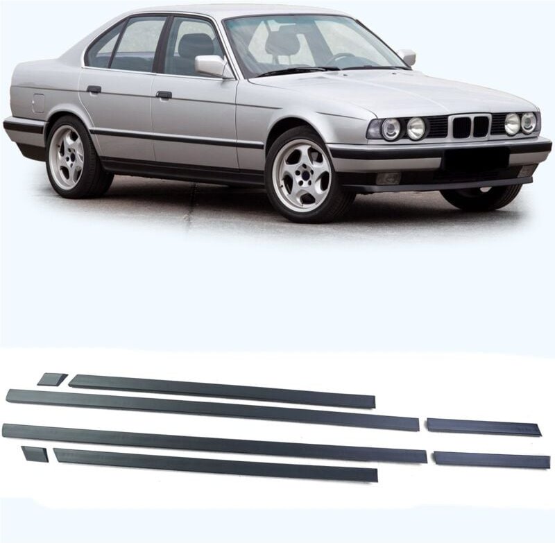 Zierleisten Auto - für BMW 5er-Serie E34 Limousine/Touring 1988-1996 - 8-teilig - Schwarz
