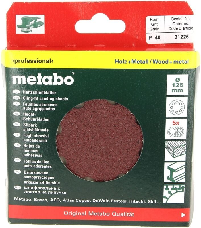 Black&decker - Schleifmittel rund d=125 40g pro 5 für Schleifmaschine