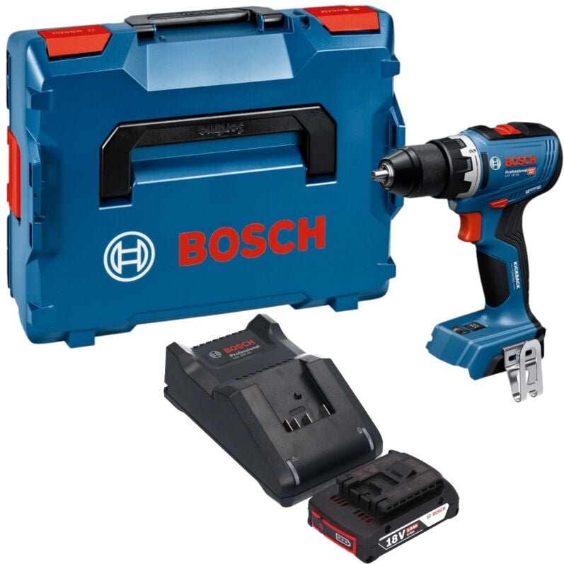 Bosch GSR 18V-65 Professional Akku Bohrschrauber 18 V 63 Nm Brushless + 1x Akku 2,0 Ah + Ladegerät + L-Boxx
