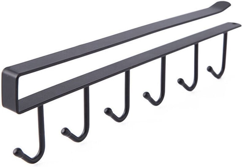 Küchenschrank-Aufbewahrung - 6 Getränkehalter - Schwarz Mumu