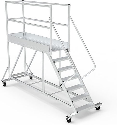 Thumbnail - Mobile Plattform mit Geländer total - Maximale Arbeitshöhe 3.60m - PTF208-PT