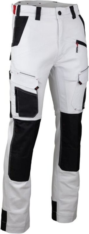 Thumbnail - Cellule Stretch Zweifarbige Hose mit Kniepolstertaschen - Weiß/Nachtgrau - T.48 - LMA - 1870-48