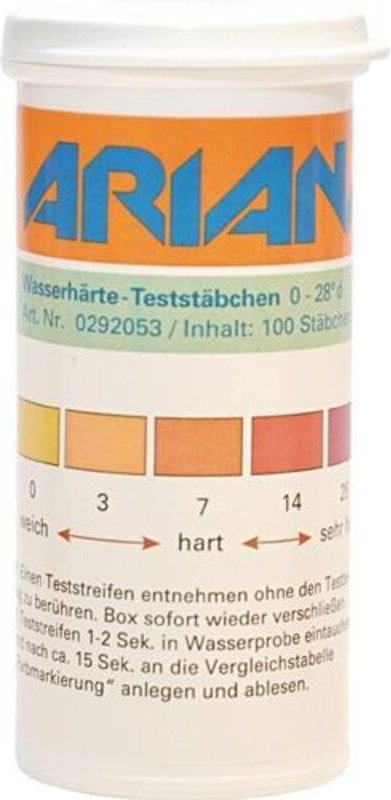 Messstäbchen trgs 611 Wasserhärte 0-28Grad dH 100 St.Dose Ariana