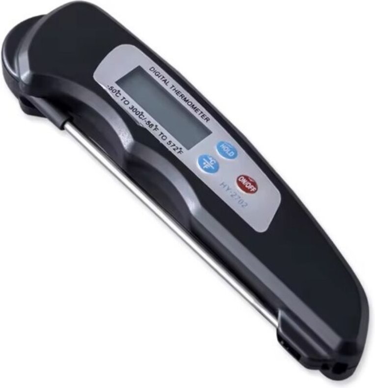 Faltbares Küchenthermometer Für Lebensmittel Und Fleisch Digitale Sonde Schwarz