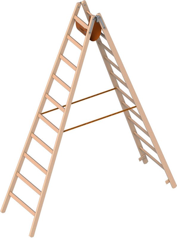 Layher 1053 Holzstehleiter nach Ö-Norm Z1501 2x10 Sprossen