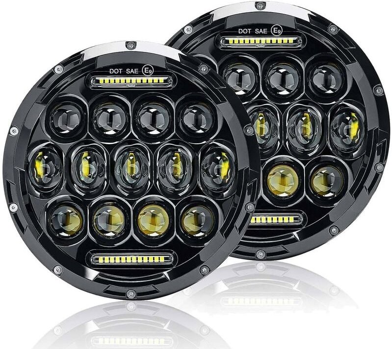 2 Stück 7 Zoll runde 150 w LED-Scheinwerfer für Wrangler Jk Tj Lj 1997–17