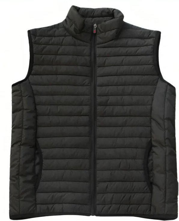 Rmellose, gesteppte Unisex-Daunenweste schwarz, Größe m