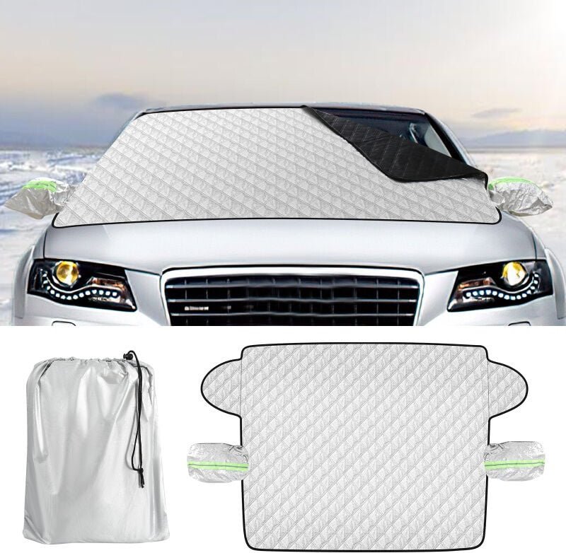 Thumbnail - SWANEW Scheibenabdeckung Auto Schutz Sonnenschutz PKW Thermo Auto Eisschutz Frontscheibenabdeckung Winter 145x113cm