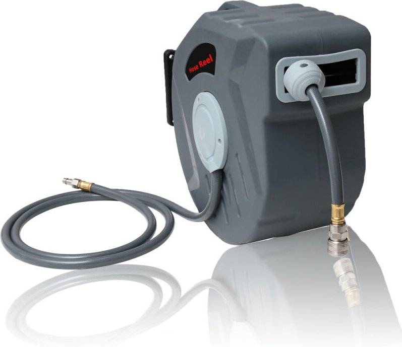 Tolletour - Schlauchtrommel knick- und abriebfest Schlauchaufroller stabil 30m Druckluftschlauch 1/4 Anschluss incl. Wan...