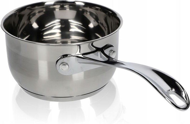 Stielkasserolle 1,5L, Stieltopf aus robustem Stahl, Milchtopf mit langem Stiel und Schüttrand, - Kadax