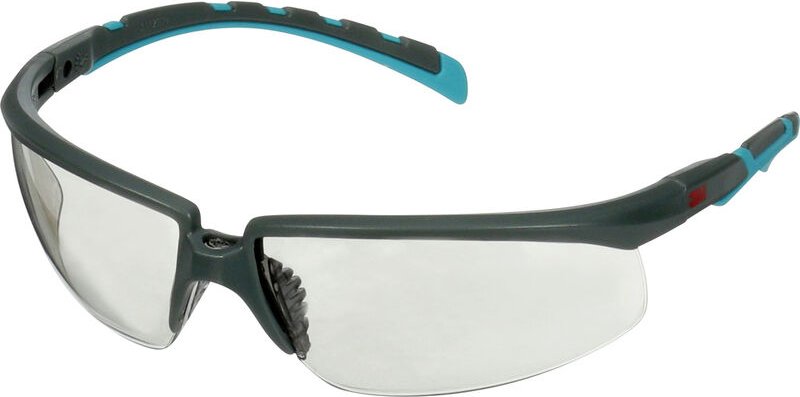3M S2007SGAF-BGR Schutzbrille mit Antibeschlag-Schutz, winkelverstellbar Türkis, Grau EN 166 DIN 16