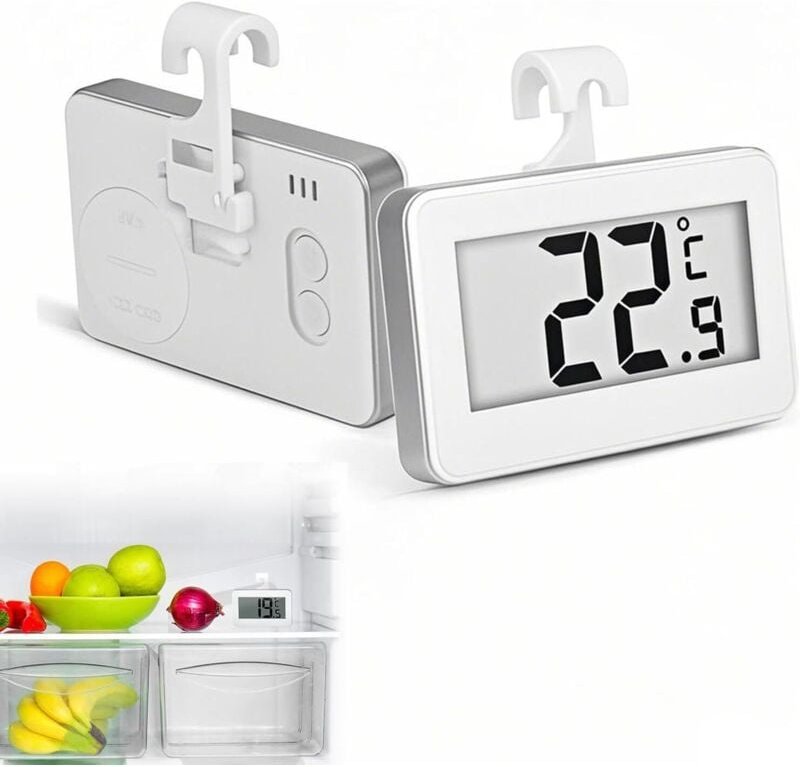2 Stück Mini-Digital-Kühlschrankthermometer, wasserdichtes Thermometer, digitales Kühlschrankthermometer für Gefrierschr...