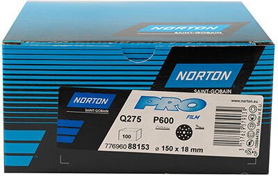 NORTON Abrasivscheiben PRO FILM Q275 P600 mit 150 mm Durchmesser LOCH 15 PIECES 100