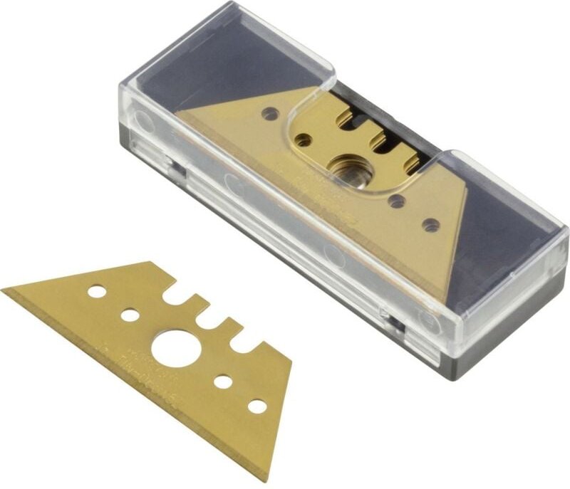 Wolfcraft Trapezklingenset Profi - 5 Stück TiN beschichtet Tapezierwerkzeug