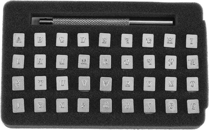 36 Stück Stahl-Buchstaben-/Zahlen-Lederstempel, Stanzwerkzeug für DIY-Handwerksdruck, 3 mm - Eosnow