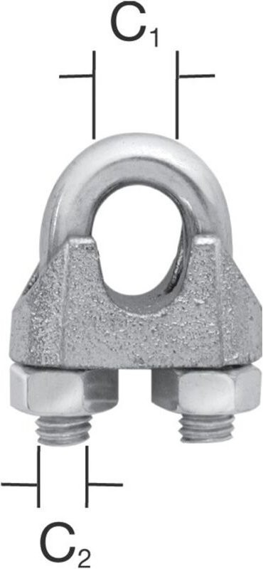 Vormann - Seilklemme bis 4 mm rf (V2A) 2 St.