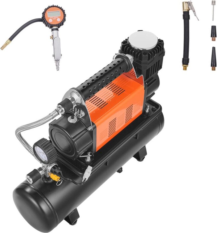 Thumbnail - Mophorn - 12-V-Hochleistungsluftkompressor mit 6-l-Tank-Kit, tragbarer 6,35-CFM-Reifenfüller, 150-PSI-Offroad-Luftkompre...