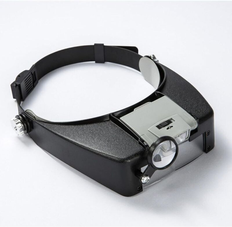 Stirnbandlupen 1,5X 3X 6,5X 8X Lupen mit 2 LED-Stirnlampen für Reparaturen, Lesen, Schmuckherstellung UC24
