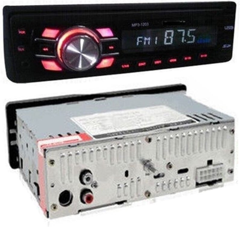 Trade Shop - autostereoradio MP3-PLAYER usb sd aux mit abnehmbarer frontplatte 1203 -
