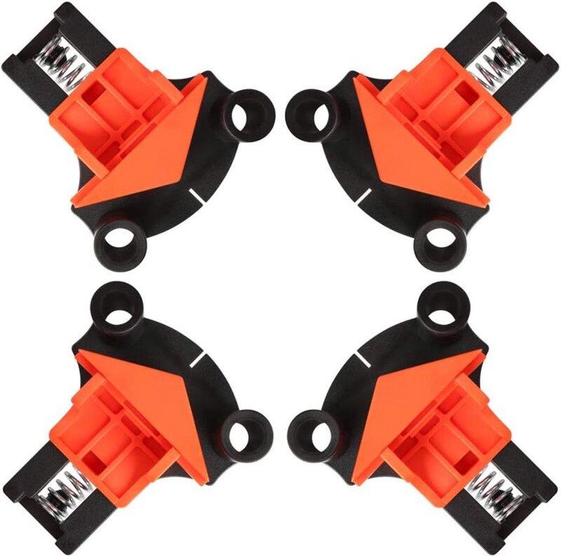 Beijiyi - Eckklemmen, 4 Stück 90° rechtwinklige Klemme, rechtwinklige Holzbearbeitungsklemmen, DIY-Handwerkzeug-Eckklemm...