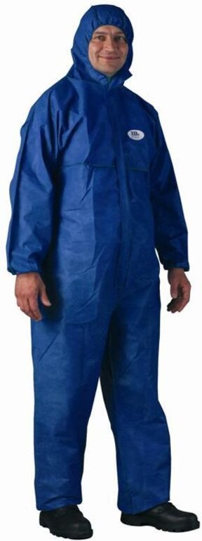Pack von 25 - Einweg-Overall mit Kapuze SMS FR Blau - SMS L