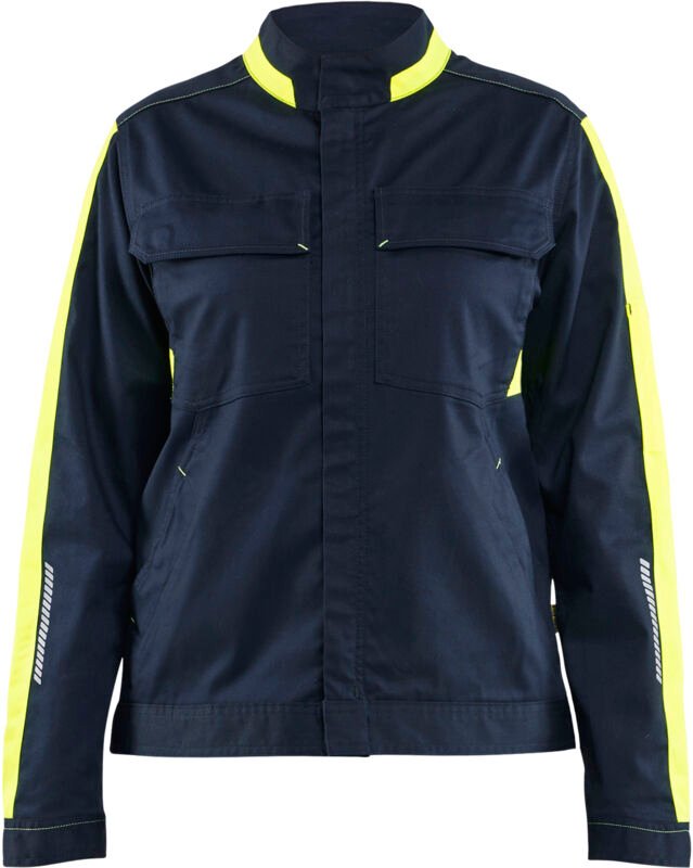 Arbeitsjacke Industrie Stretch Damen 4443 - Dunkelblau/Neongelb XL