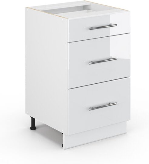 Vicco - Badschrank Fame-Line, Weiß Hochglanz, 50 x 81.6 cm ohne Arbeitsplatte