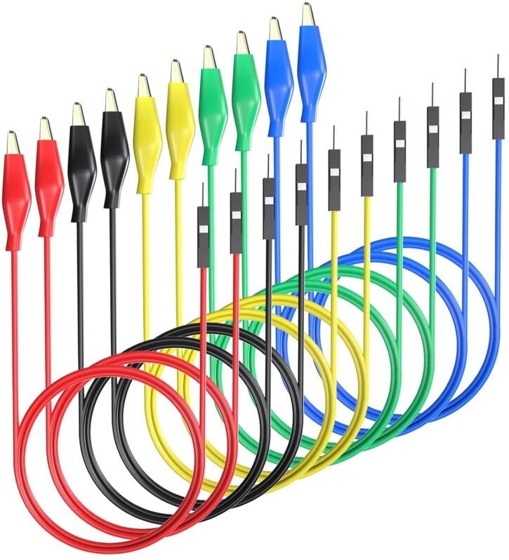 Dolaso - Krokodilklemmen an Steckplatinen-Überbrückungsdrähten, weiche und flexible Silikon-Messleitungen für elektrisch...