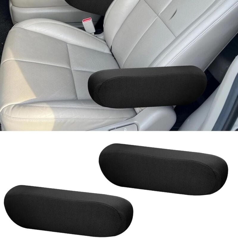 2 Stück Auto-Armlehnenpolster, universeller schwarzer Auto-Armlehnenschutz, Auto-Armlehnenbezug, Auto-Vordersitz-Armlehn...