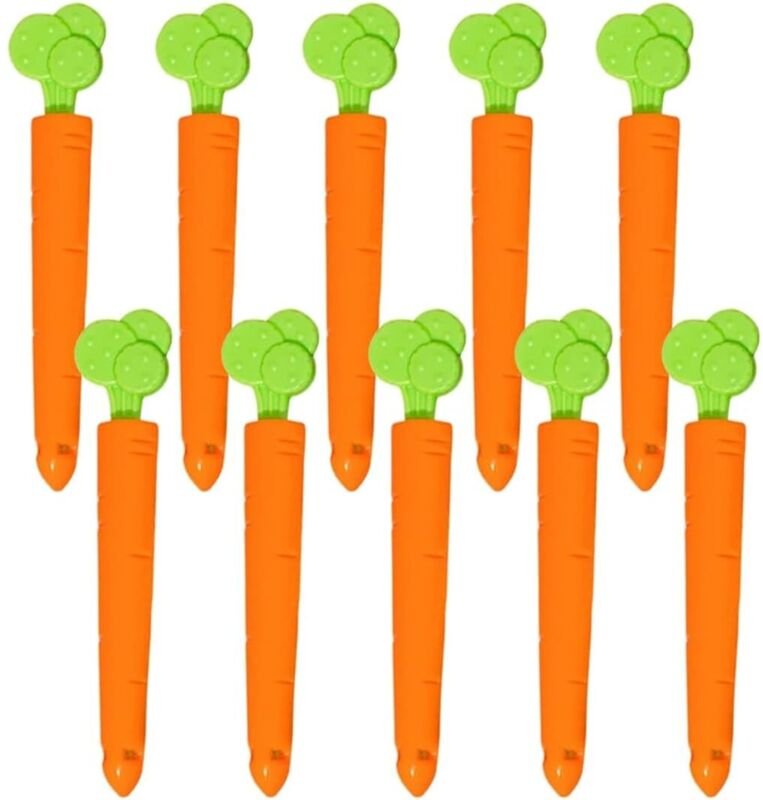 10 Stück Lebensmittel-Verschlussklammern in Karottenform, Lebensmittel-Clip-Verschlussklammern aus Kunststoff, wiederver...