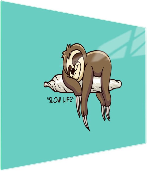 Glasschneidebrett 52x30 Faultier