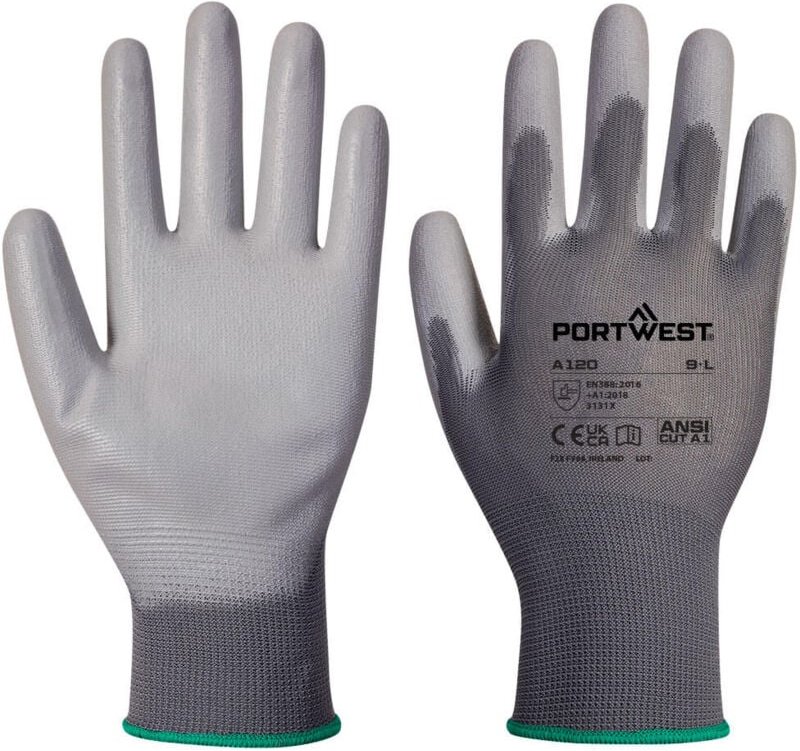 PU-beschichtete Handschuhe Grau xl - Größe 10