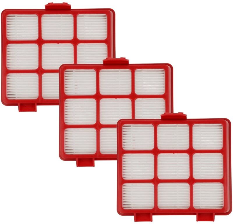 3x Staubsaugerfilter kompatibel mit Sauber VCE-129394.2 Staubsauger - Abluftfilter Rot Schwarz Weiß - Vhbw