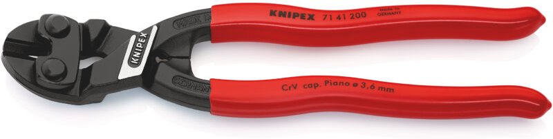 KNIPEX 71 41 200 SB CoBolt® Kompakt-Bolzenschneider mit Kunststoff überzogen schwarz atramentiert 200 mm