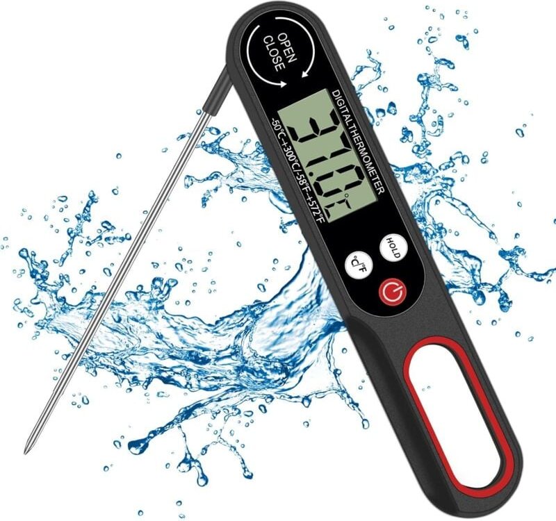 Linghhang - Fleischthermometer-Sonde, digitales Lebensmittelthermometer, Grillen, Küche, Kochen, sofort ablesbares Therm...