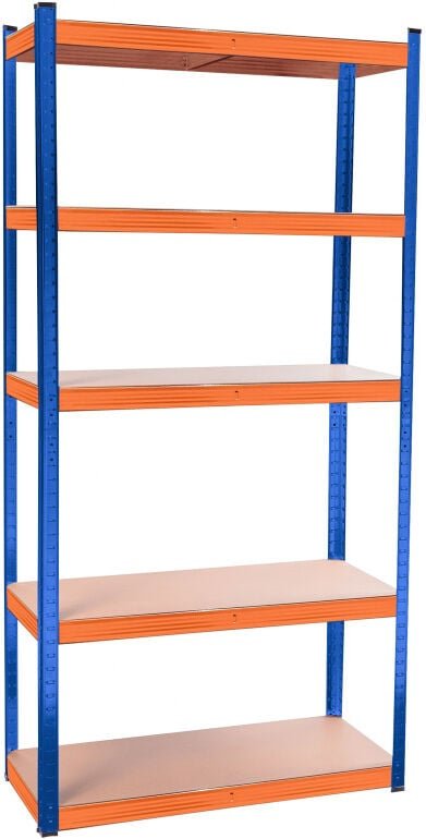Aga Metallregal 180x90x40 cm 5 Böden Blau/Orange