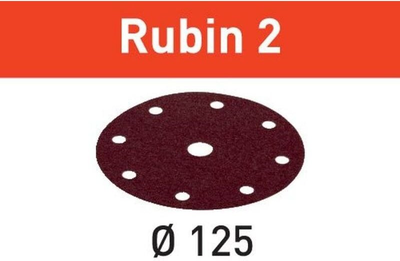 Rubin 2 stf D125/8 P60 RU2/50 Schleifscheibe 125 mm P60 50 Stk. ( 499094 ) für ro 125, es 125, ets 125, etsc 125, ets ec...