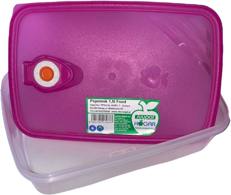 Rosa Lebensmittelbehälter Mit Druckrückhaltesystem