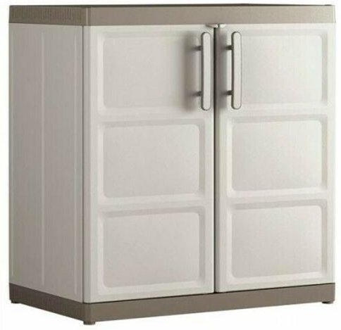 Niedriger Mehrzweck-Kleiderschrank mit zwei Türen und zwei Einlegeböden Beige excellence 89x54x h93 cm