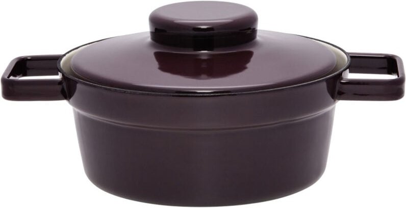 Riess-kelomat - Riess Kasserolle Aromapod mit Deckel Ø20cm 1,2 Liter Dark Aubergine Emaille