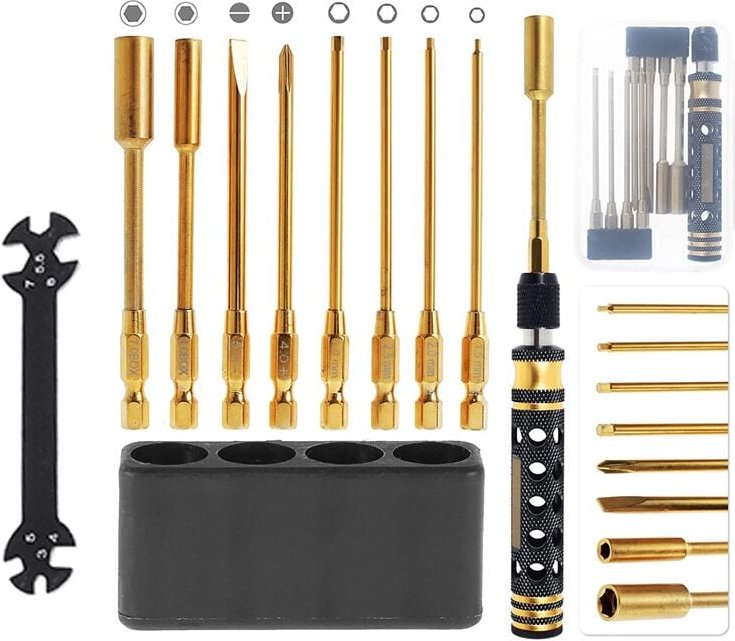 9-in-1 RC-Werkzeugsatz, Auto-Kit, Sechskantschraubendreher-Set für Hobby-Werkzeuge