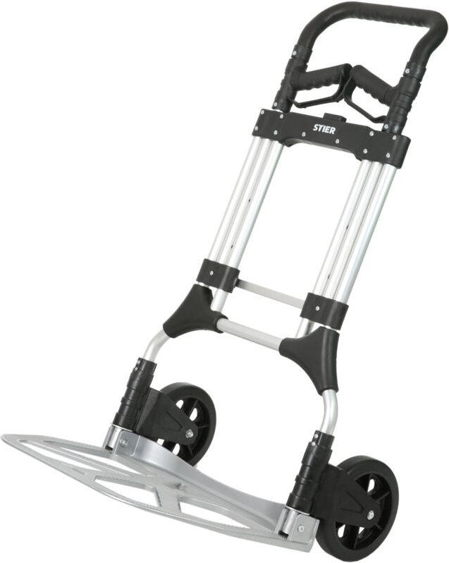 Sackkarre Premium klappbar, Aluminium Transportkarre, Belastbarkeit bis 200kg, Stapelkarre zum Transportieren, Vollgummi...