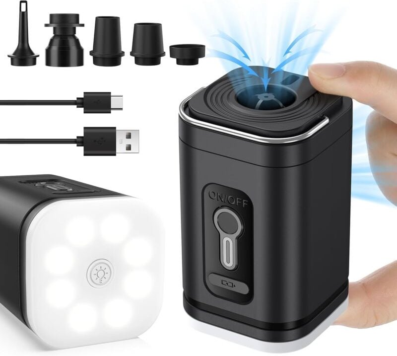 Elektrische Luftpumpe, elektrischer Inflator, aufblasbarer Matratzen-Inflator, elektrische Mini-Luftpumpe, aufblasbare M...