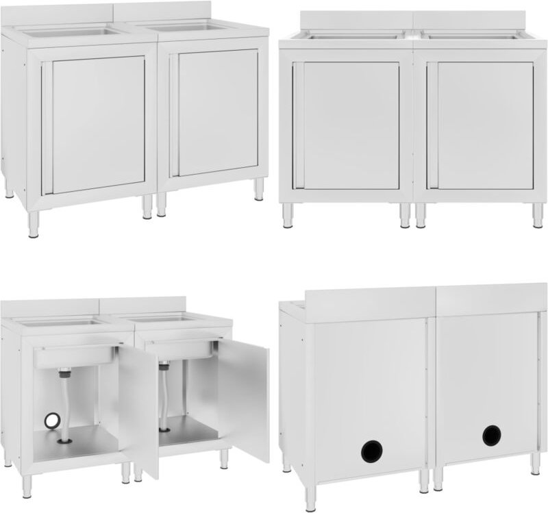 Vidaxl - Gastro-Spülenunterschränke 2 Stk. Edelstahl - Spülenschrank - Spülenschränke - Home & Living